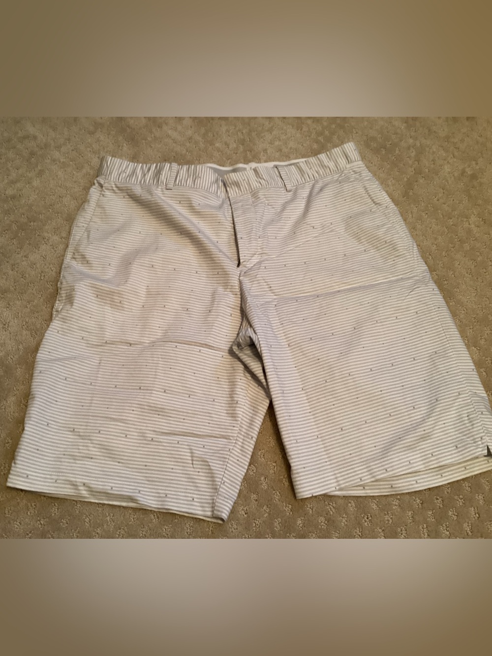 Nike Men's White Pinstripe Performance Shorts